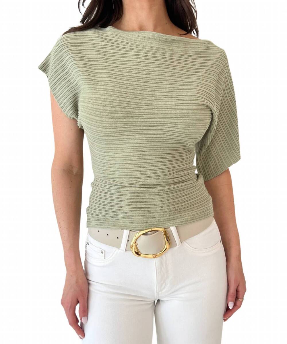 NEW MON RENN celest knit top in sage